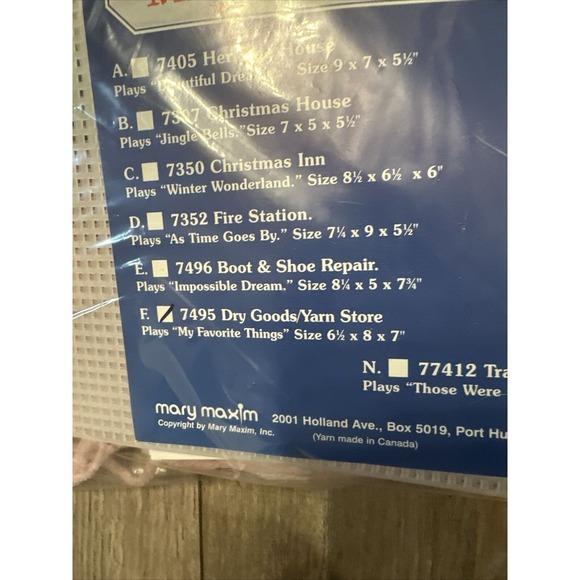 Mary Maxim Needlework Craft Musical Village Dry Goods/Yarn‎ Store 7495 Plastic - Picture 2 of 4